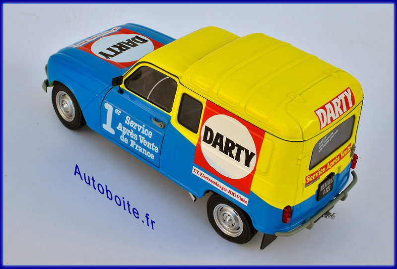 Renault4 F4 1988 Darty au 1/18 ème de Solido haut ar