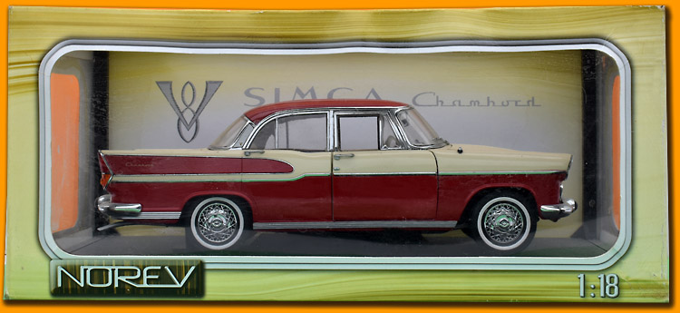 SIMCA CHAMBORD 1958 de Norev au 1/18 ème boite SIMCA CHAMBORD 1958 de Norev au 1/18 ème bte