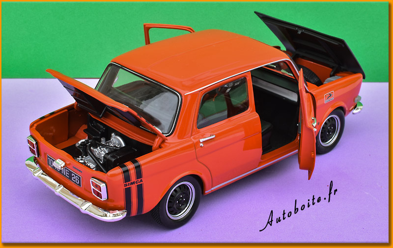 Simca 1000 Rallye 1971 au 1/18 &egrave;me de Norev ouv