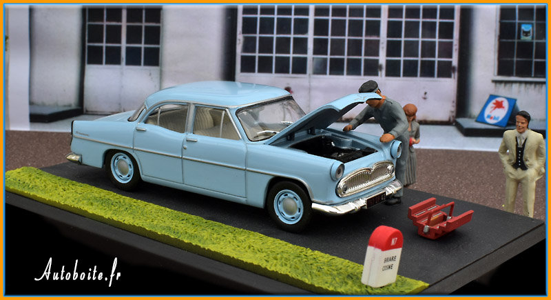 Diorama Route bleue SIMCA Trianon La panne n&deg;5 Altaya